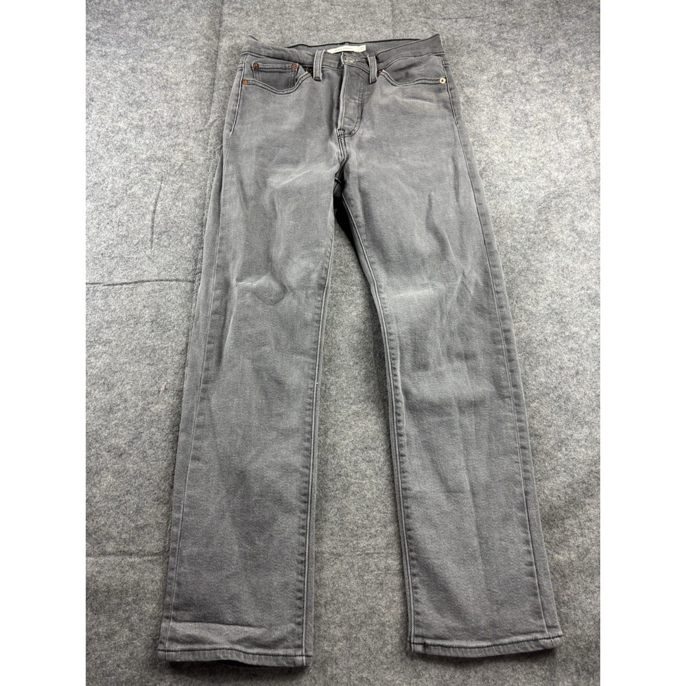 Levi's Wedge Straight High Rise Women's 27 Denim Jeans Gray Button Fly